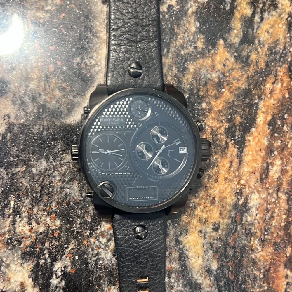 Black Leather Strap Watch